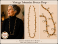Long Vintage Bohemian Bronze Drop Necklace