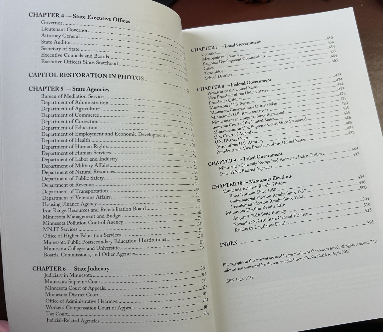 Retired Minnesota Legislative Manual Blue Book 2017-18 New; Historical Photos